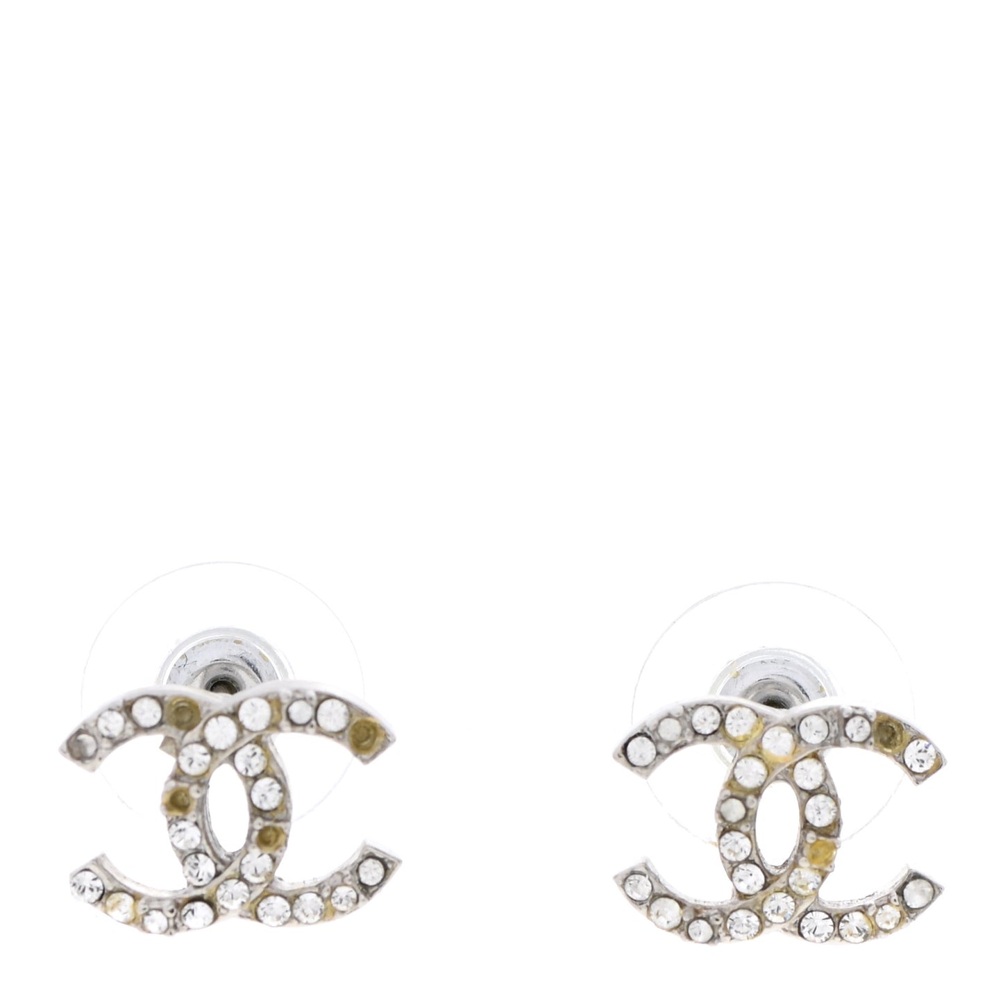 Crystal CC Earrings Silver