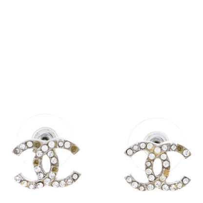 Chanel Crystal CC Earrings Silver 1 of 7