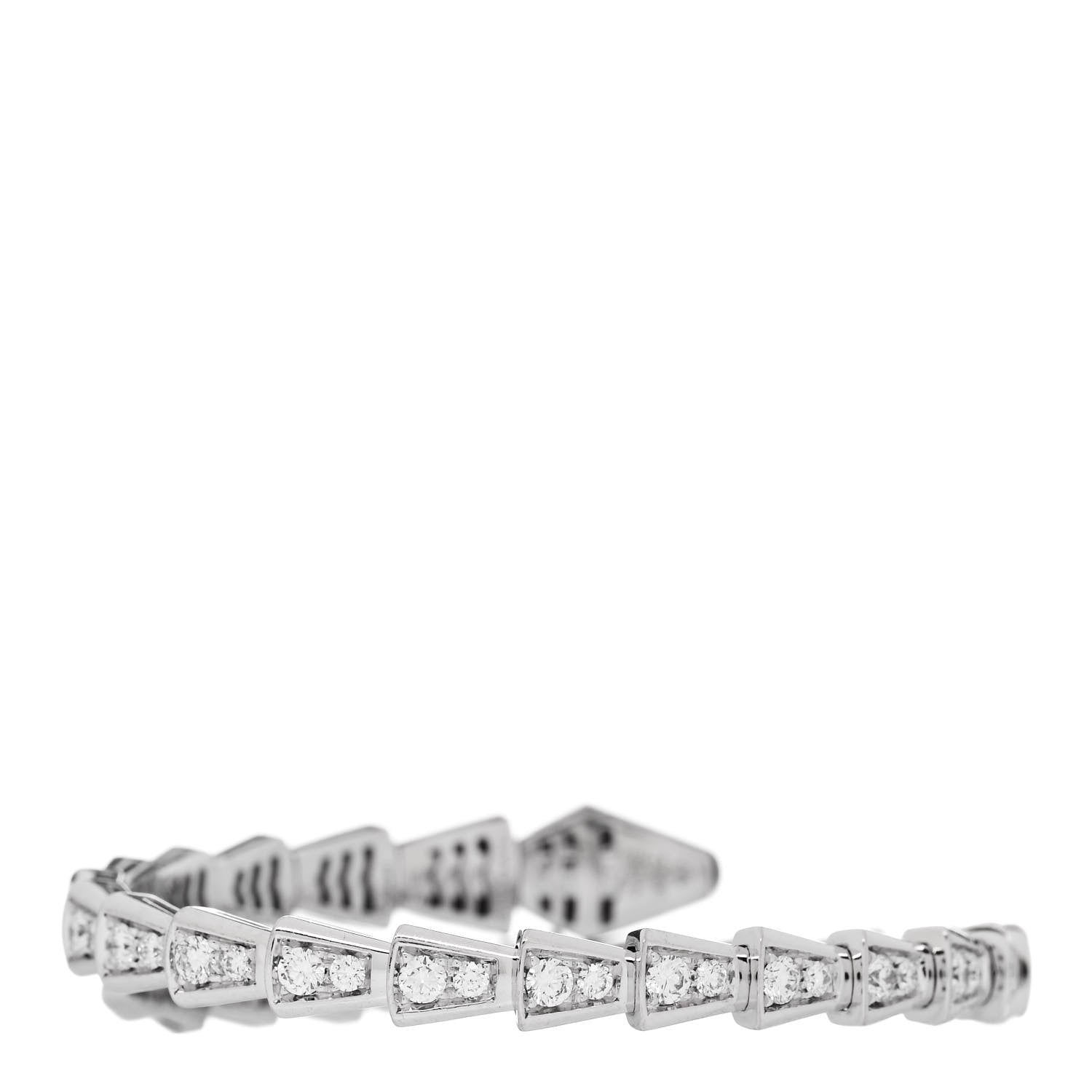 Bulgari 18K White Gold Diamond Serpenti Viper Pave Bracelet S 2 of 4