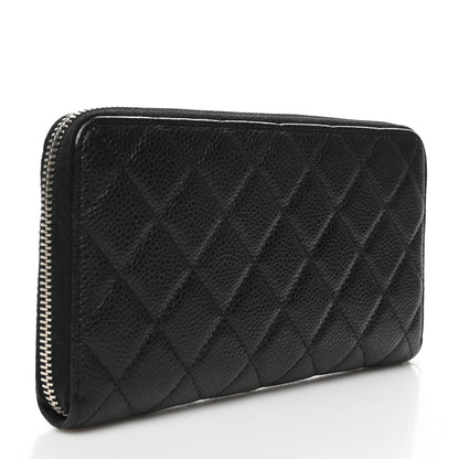 Chanel Caviar Quilted Large Gusset Zip Around Wallet Black 3 of 11