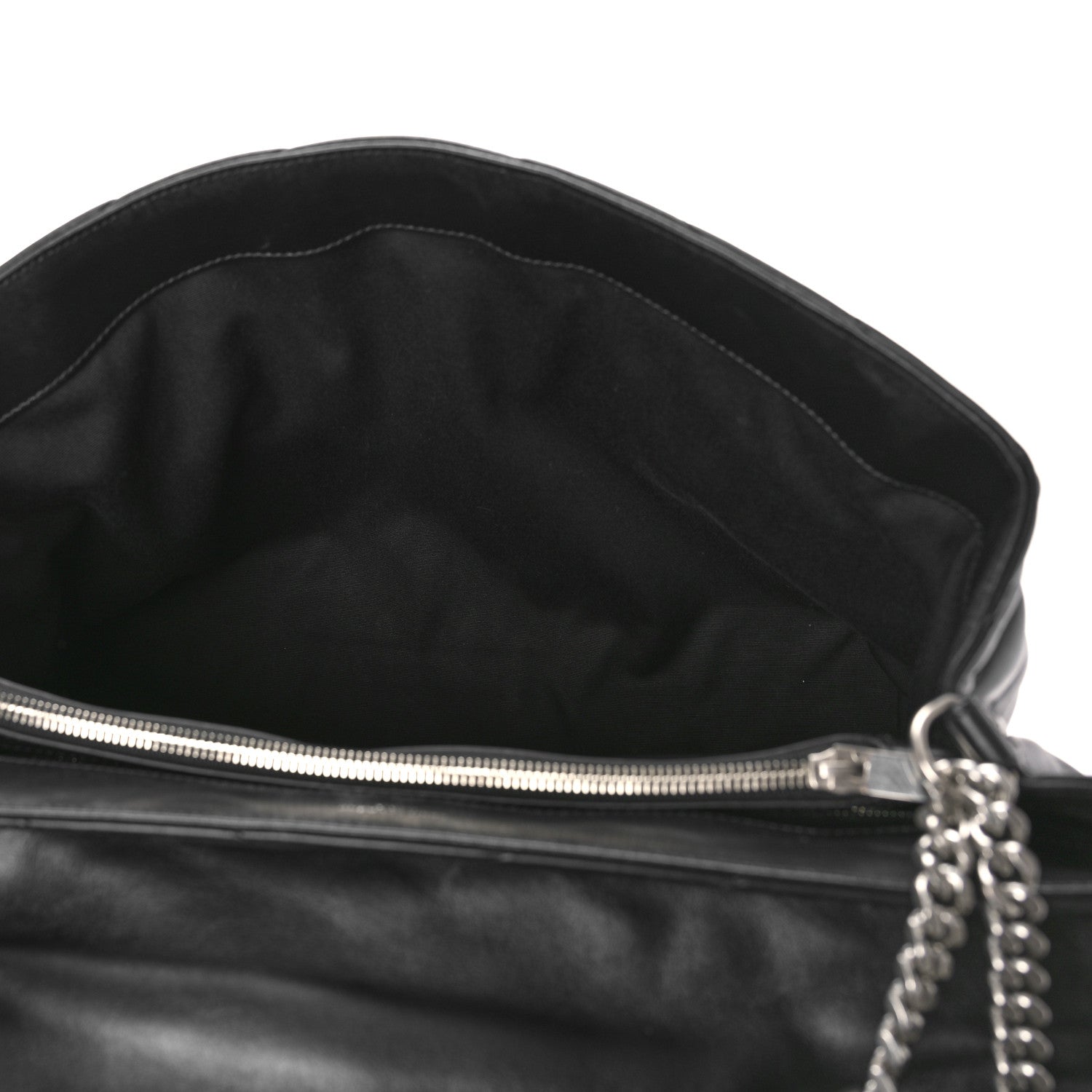 Saint Laurent Calfskin Y Quilted Monogram Large Loulou Chain Satchel Black 5 of 11