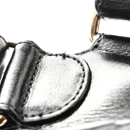 Chanel Shiny Calfskin Logo Platform Sandals 38 Black 9 of 10
