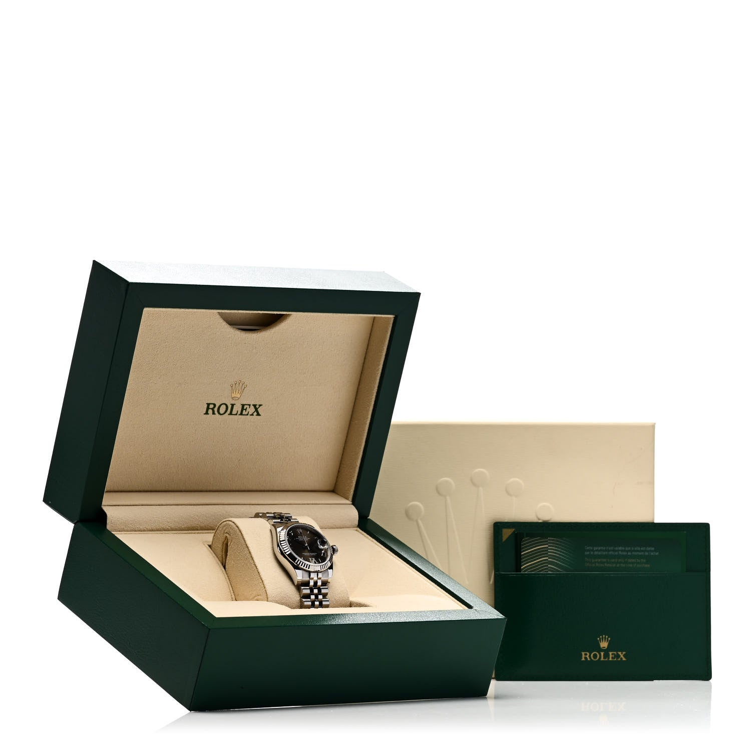 Rolex Stainless Steel 18K White Gold Diamond 31mm Oyster Perpetual Datejust Watch Dark Grey Roman 178274 5 of 5