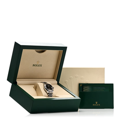 Rolex Stainless Steel 18K White Gold Diamond 31mm Oyster Perpetual Datejust Watch Dark Grey Roman 178274 5 of 5