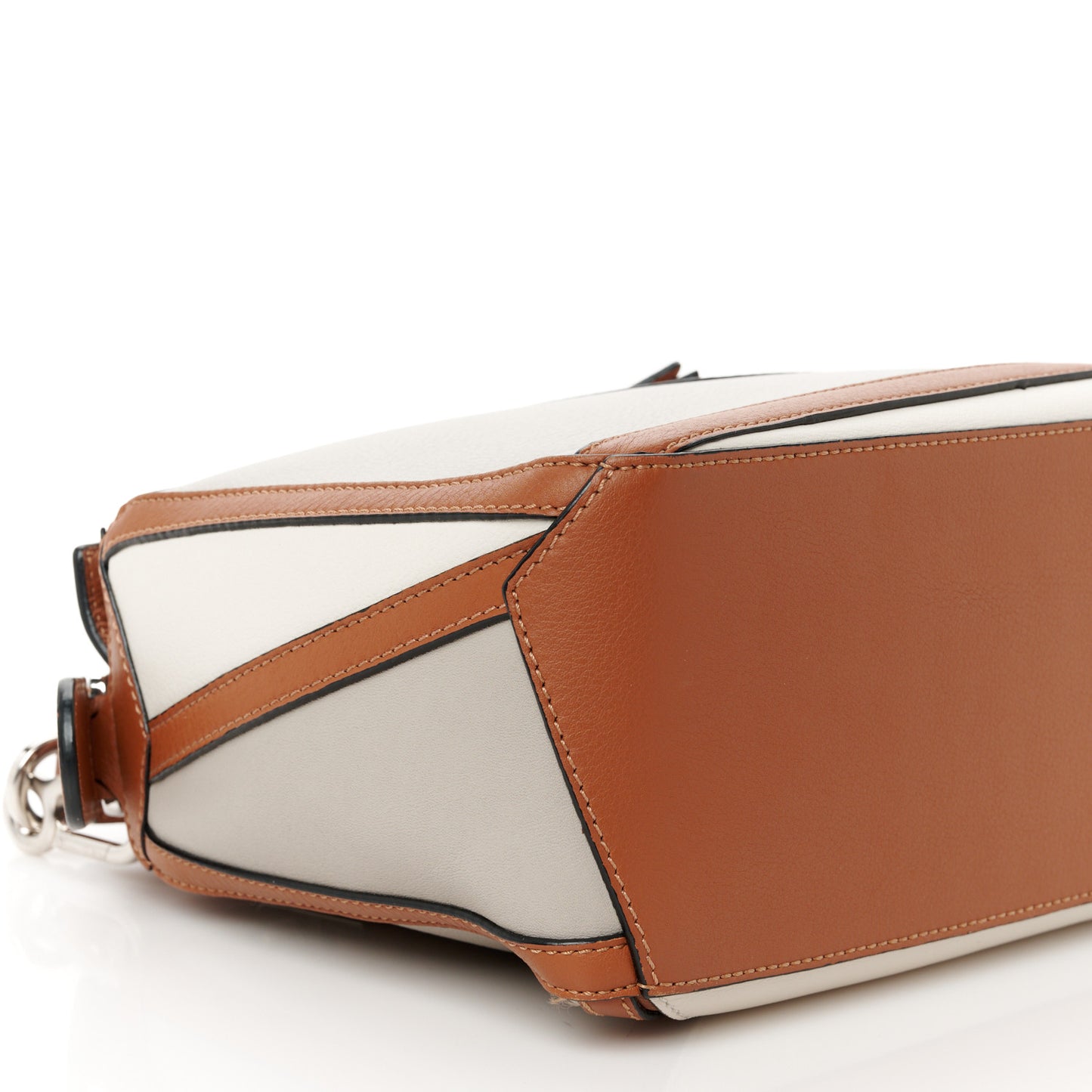 Calfskin Small Graphic Puzzle Bag Ghost Soft White