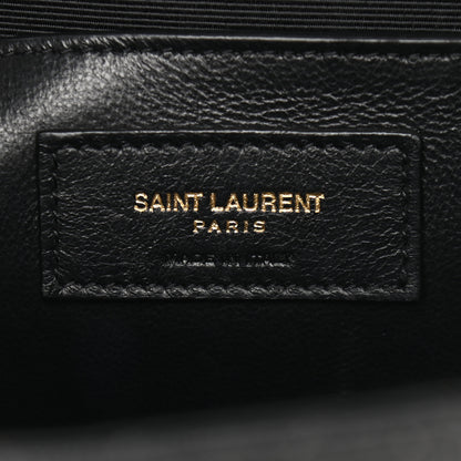 Saint Laurent Grain De Poudre Textured Mixed Matelasse Triquilt Medium Monogram Satchel Black 6 of 10