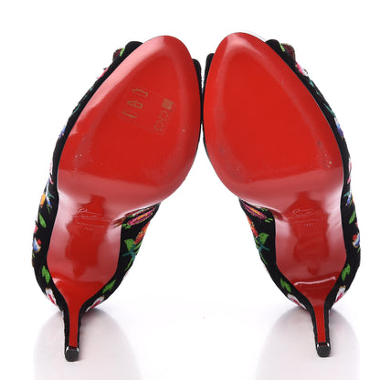 Christian Louboutin Suede Embroidered Folklo 120 Pumps 39 Multi 7 of 12