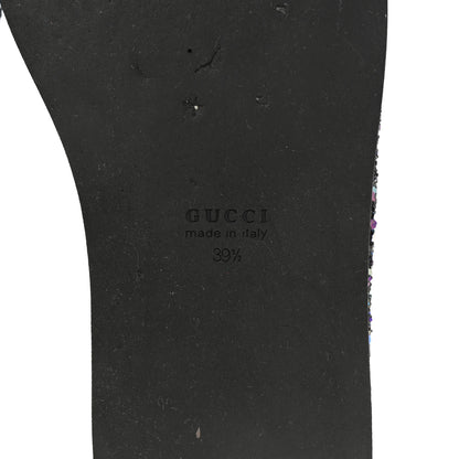 Gucci Glitter Womens Peggy Platform Sneakers 39 Purple 6 of 9