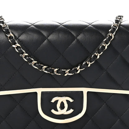 Chanel Lambskin Metal Quilted Medium Evening Bag With Chain Black 8 of 10
