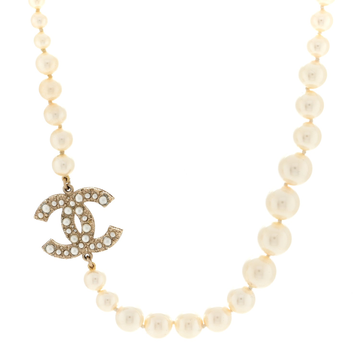 Chanel Pearl CC 100th Anniversary Necklace Light Gold 1 of 3