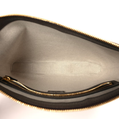 Gucci Monogram Jumbo GG Textured Dollar Calfskin Web Wristlet Messenger Bag Camel Ebony New Acero 5 of 9