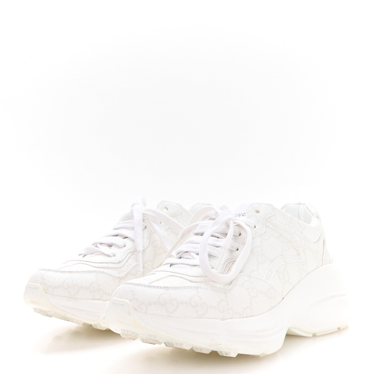 Gucci GG Supreme Monogram Womens Rhyton Sneakers 35.5 White 5 of 9
