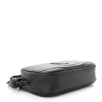 Saint Laurent Grain De Poudre Matelasse Monochrome Monogram Mini Lou Camera Bag Black 4 of 13