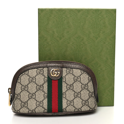 Gucci GG Supreme Monogram Textured Calfskin Web Medium Ophidia Cosmetic Case Beige Ebony New Acero 11 of 11