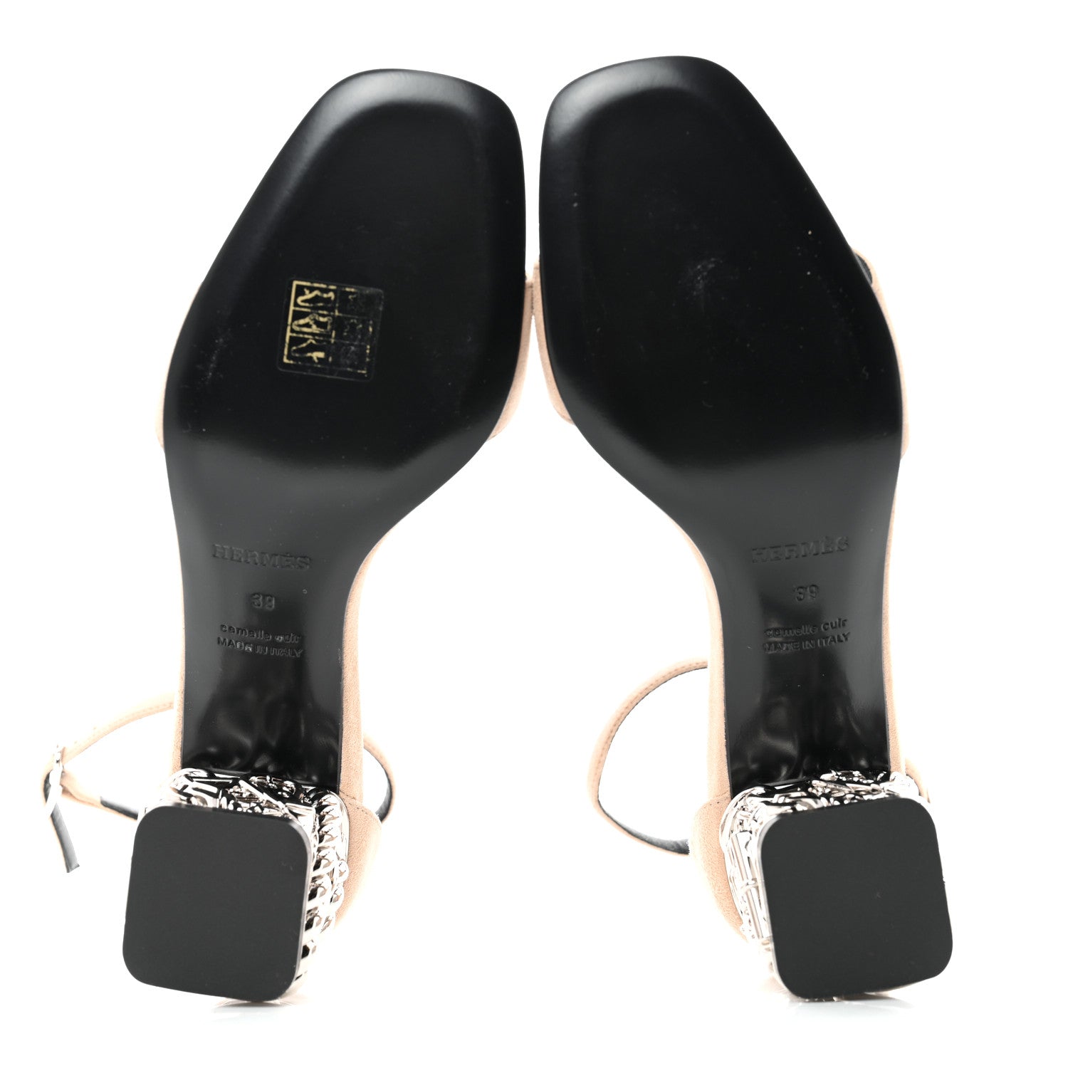 Hermes Suede Goatskin Glam 60 Sandals 39 Beige Nude 5 of 9