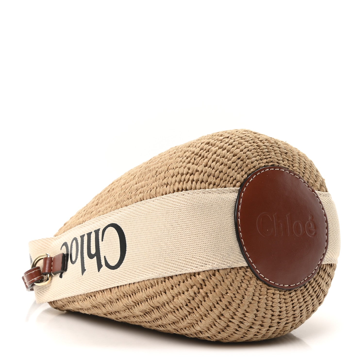 Chloe Raffia Calfskin Small Woody Basket Bag Brown 4 of 10
