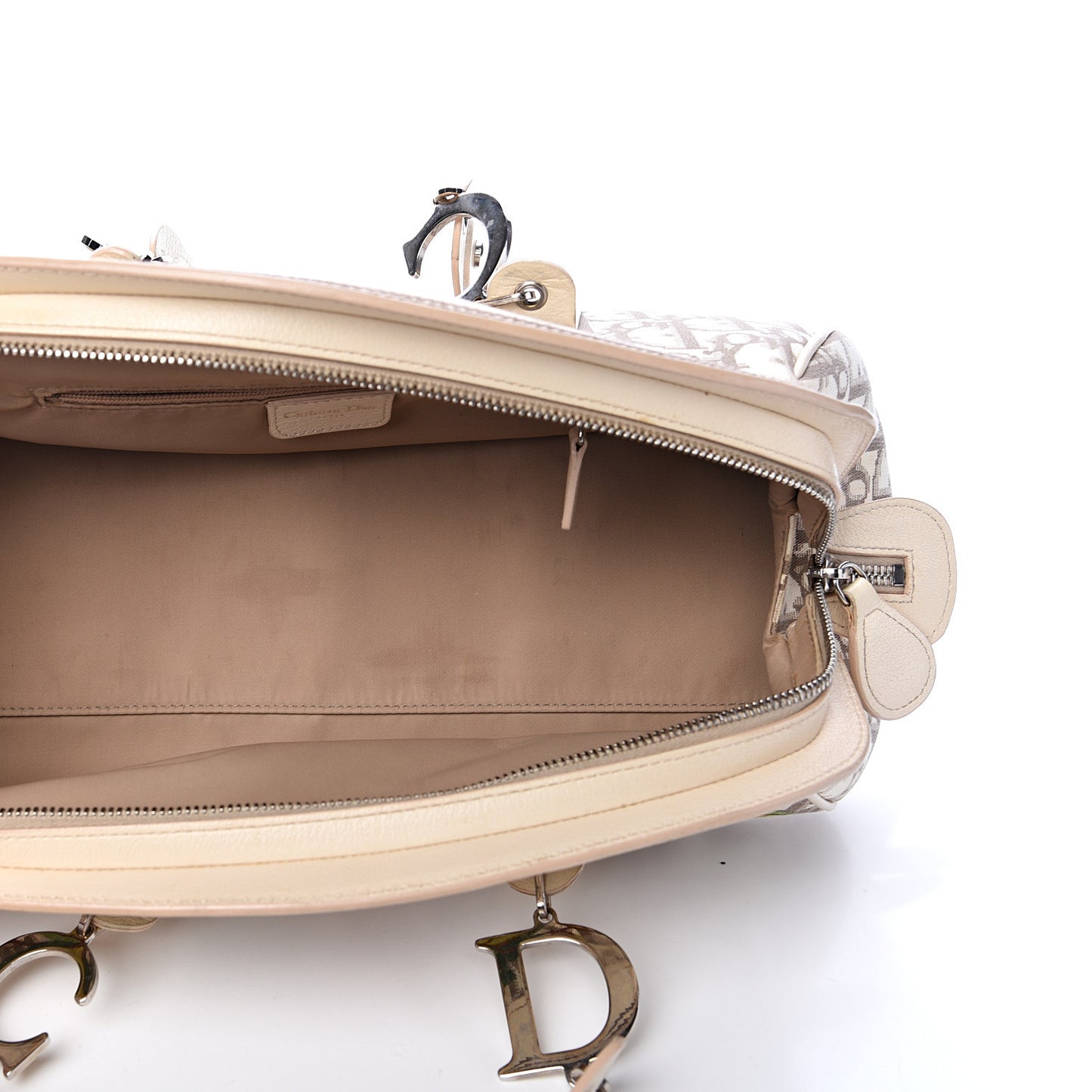 Monogram Vintage Flowers Frame Satchel Beige