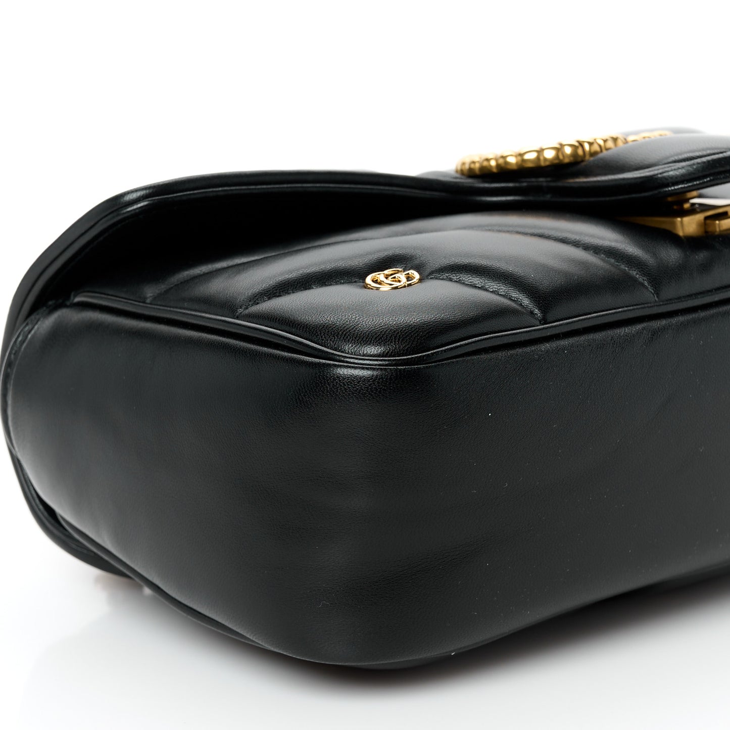 Nappa Matelasse Double G Studs Small Torchon GG Marmont Shoulder Bag Black