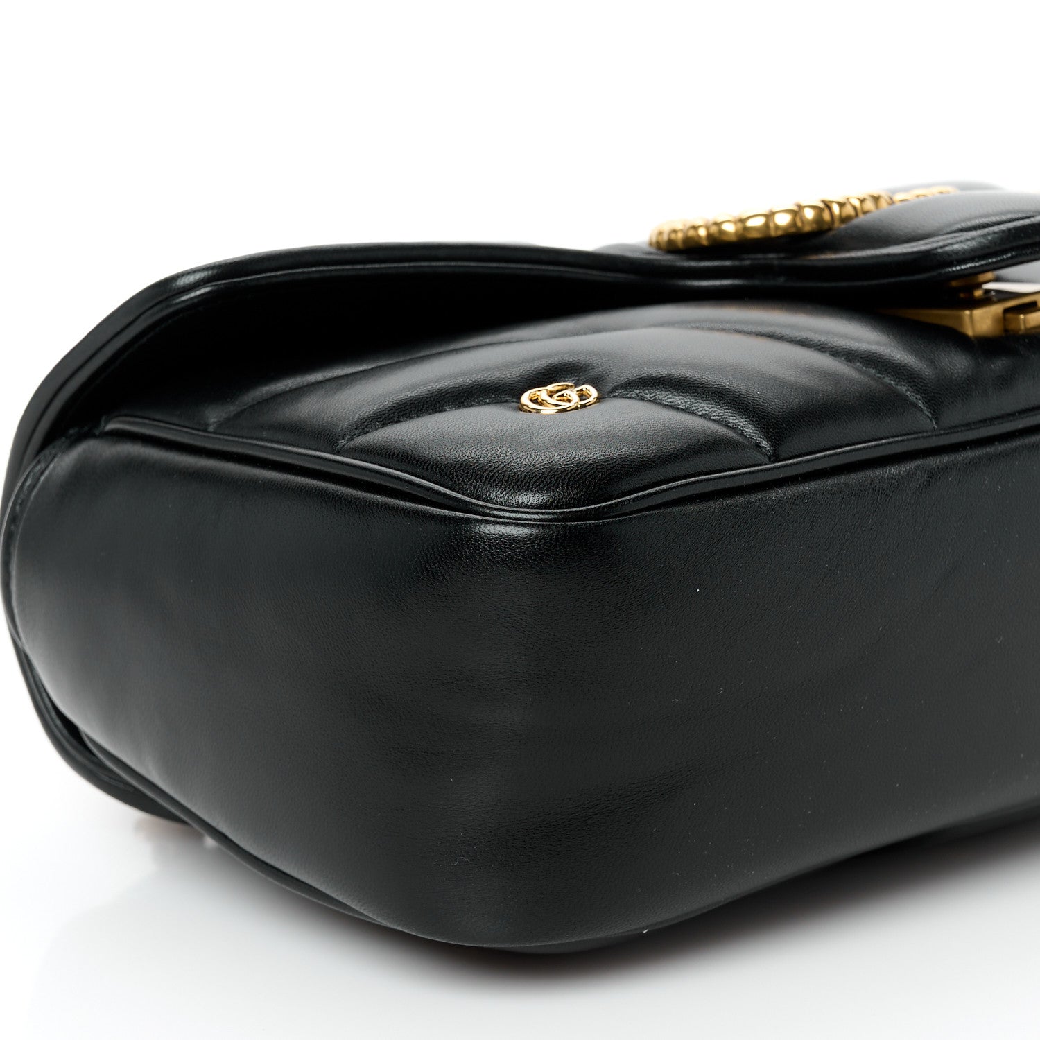 Gucci Nappa Matelasse Double G Studs Small Torchon GG Marmont Shoulder Bag Black 10 of 11