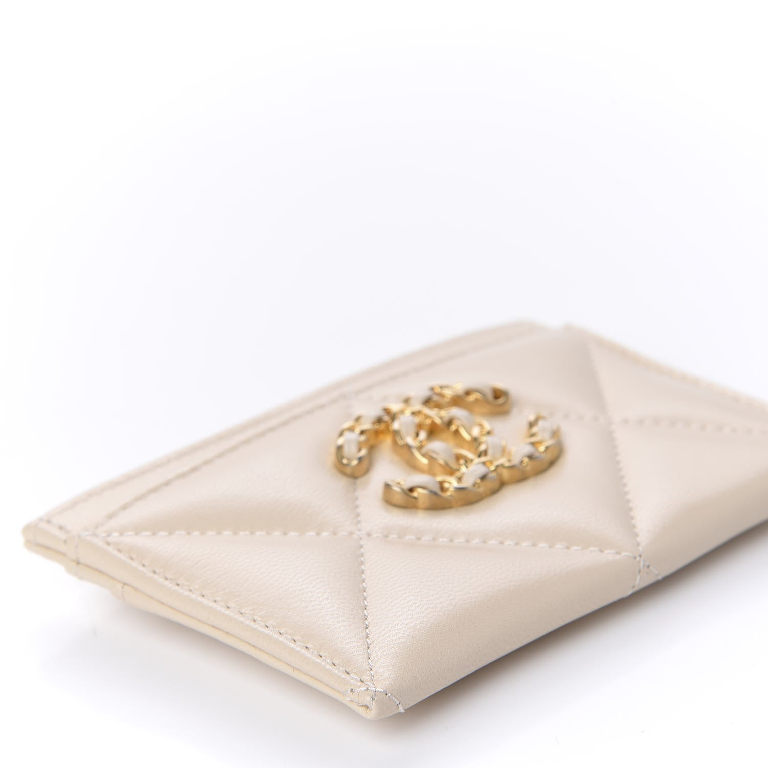 Chanel Goatskin Quilted 19 Card Holder Beige 6 of 11