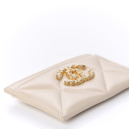 Chanel Goatskin Quilted 19 Card Holder Beige 6 of 11