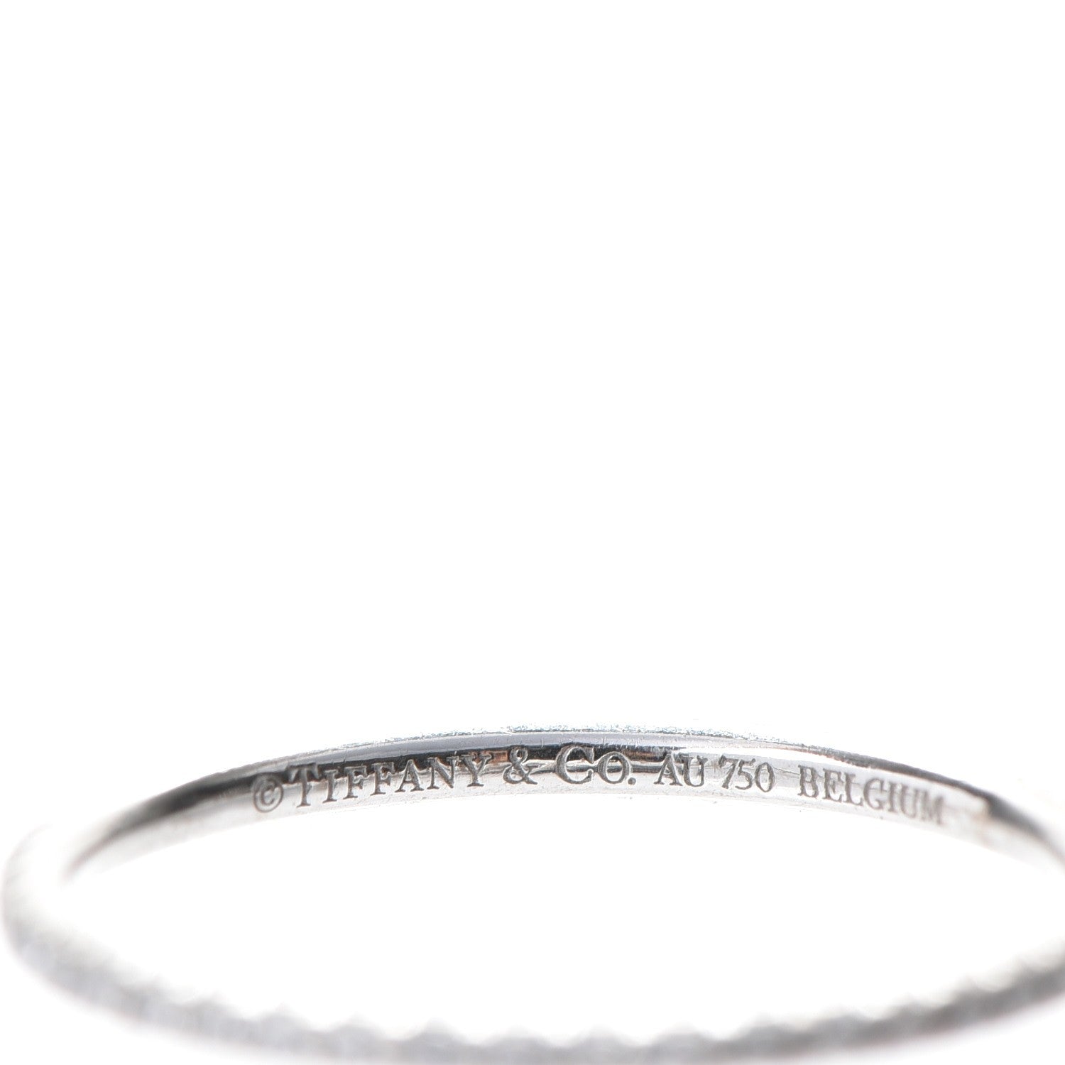 Tiffany 18K White Gold Diamond Metro Ring 7 5 of 7