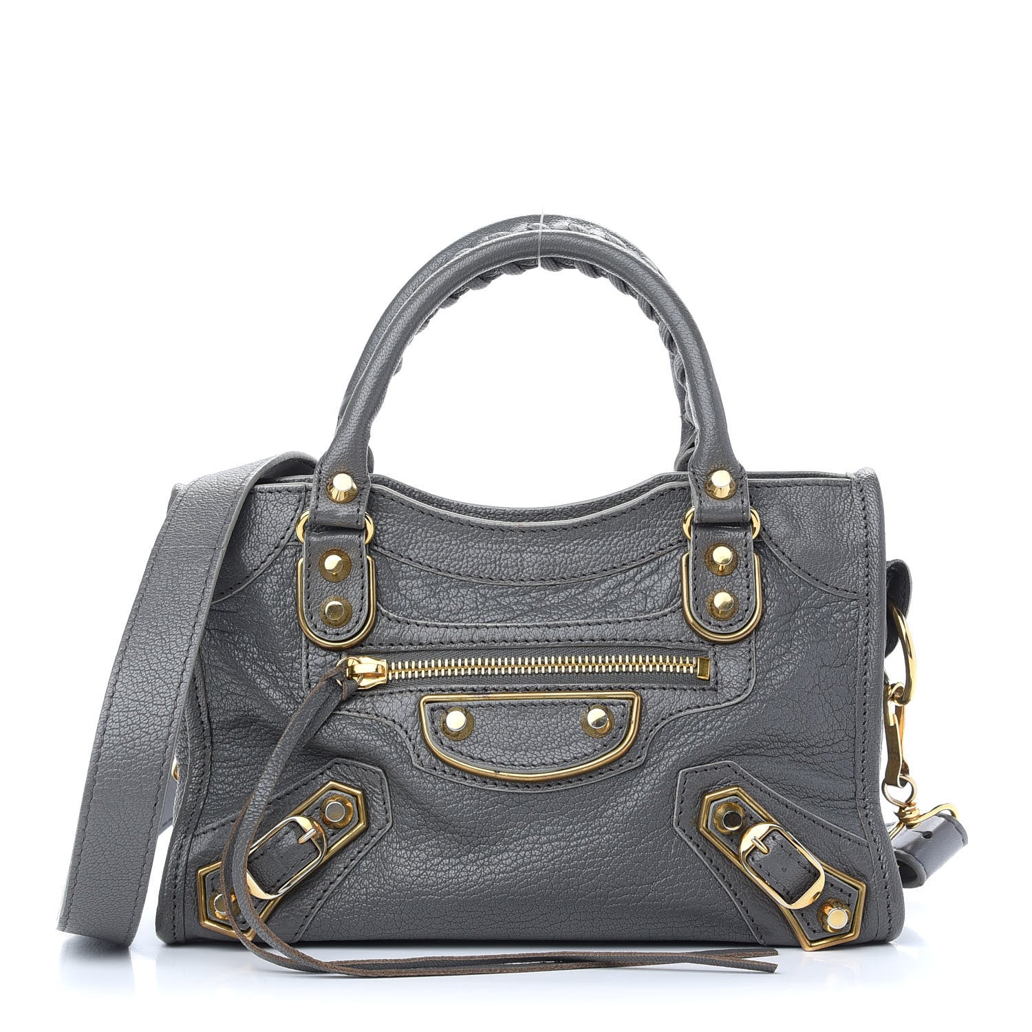Balenciaga Chevre Gold Metallic Edge Hardware Mini City Gris Acier 1 of 10