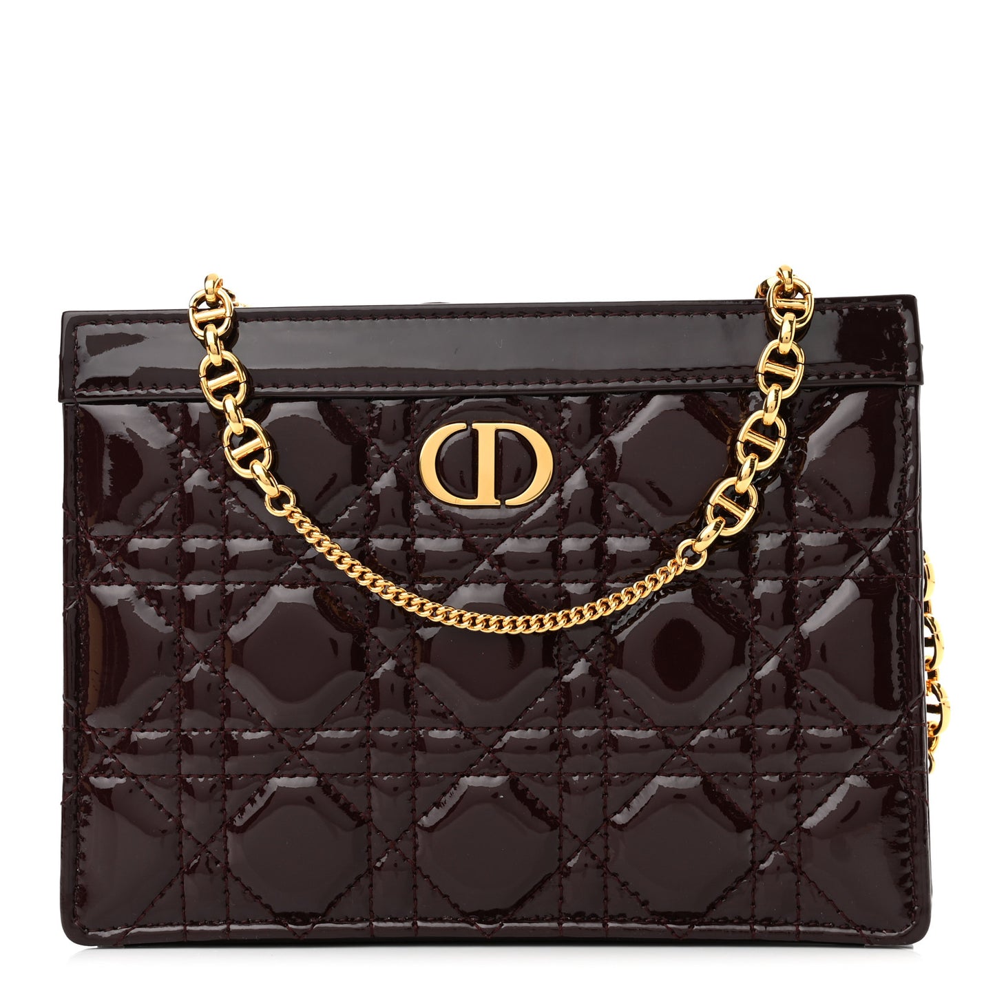 Patent Cannage Caro Zipped Pouch With Chain Amaranth