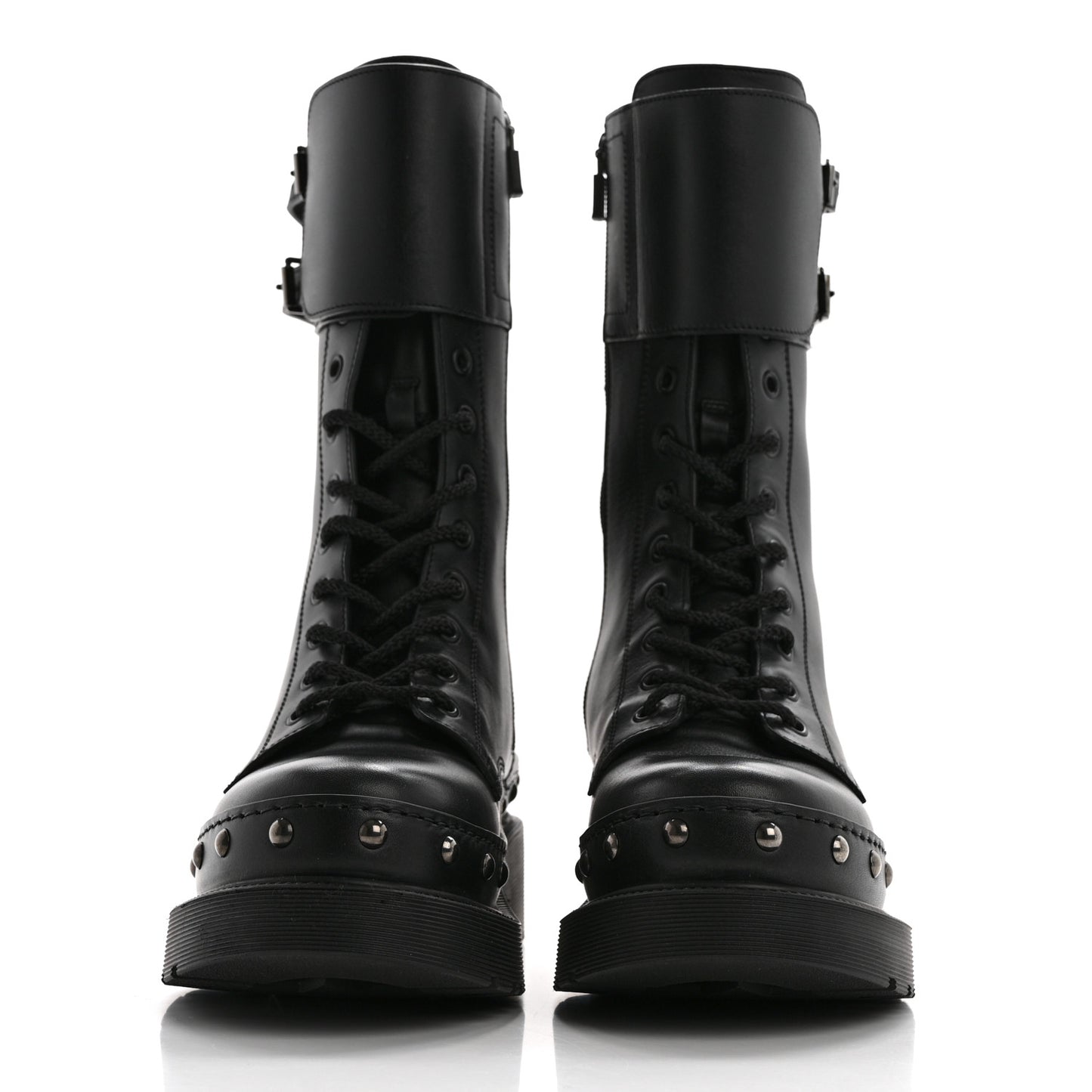 Calfskin Diorquake 25mm Combat Boots 38 Black