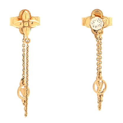 Louis Vuitton Metal Crystal Petit Louis Earrings Gold 1 of 4