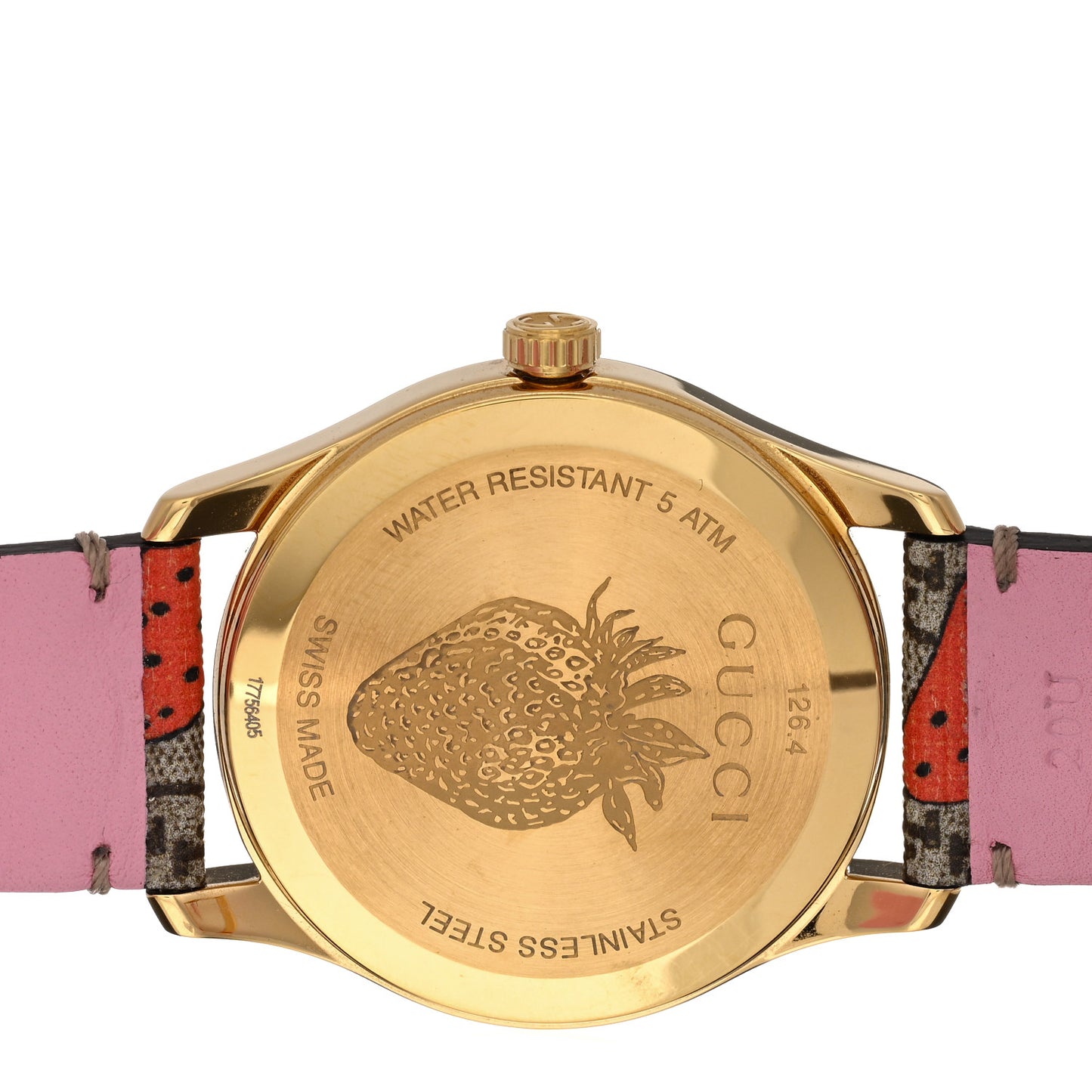 Stainless Steel Canvas 38mm G-Timeless GG Supreme Strawberry Quartz Watch Brown