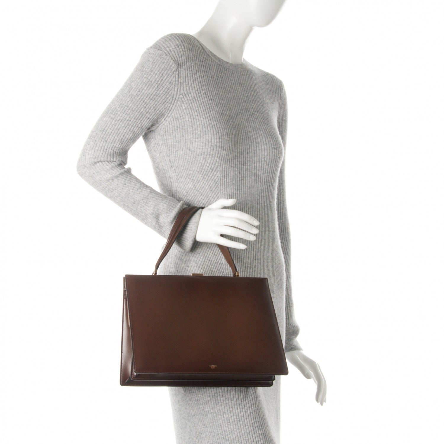 Celine Patina Box Calfskin Medium Clasp Bag Camel 2 of 8