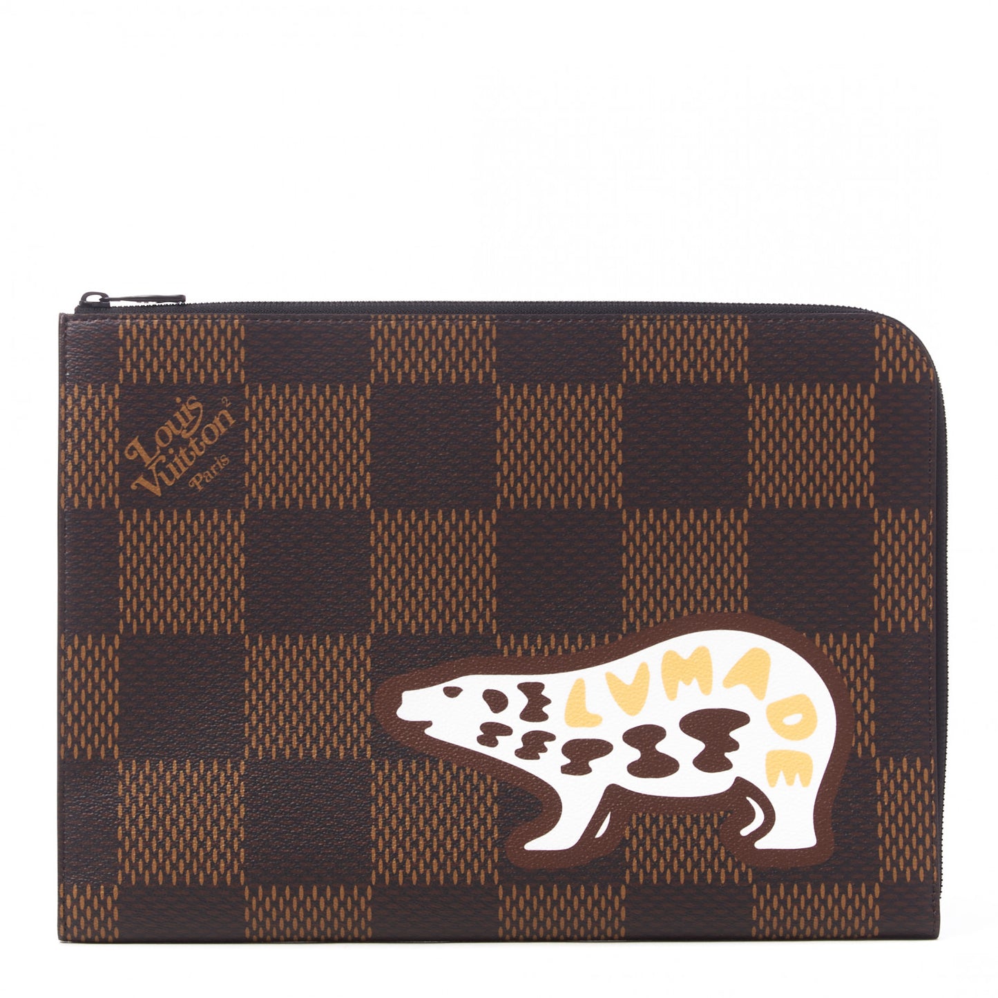X NIGO Giant Damier Ebene Bear Pochette Jour GM