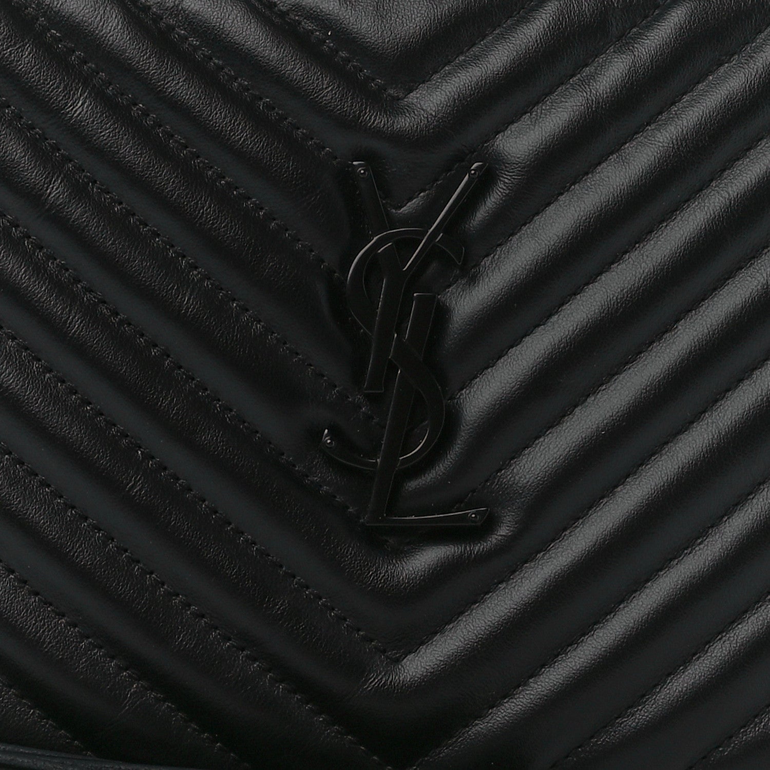 Saint Laurent Calfskin Matelasse Monogram Monochrome Lou Camera Bag Black 8 of 11