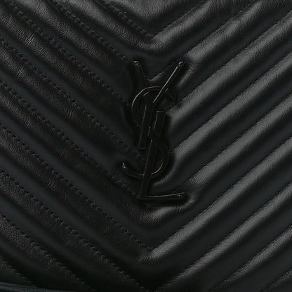 Saint Laurent Calfskin Matelasse Monogram Monochrome Lou Camera Bag Black 8 of 11