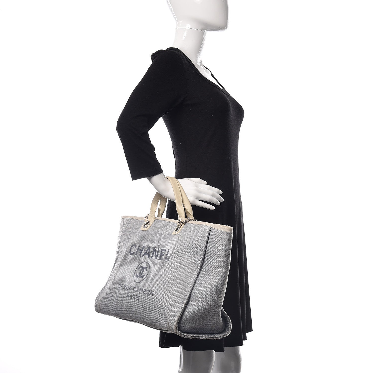 Chanel Canvas Large Deauville Tote Denim Blue 2 of 14
