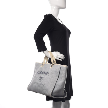 Chanel Canvas Large Deauville Tote Denim Blue 2 of 14
