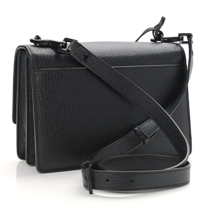 Saint Laurent Grained Calfskin Medium Monogram Sunset Satchel Black 3 of 12