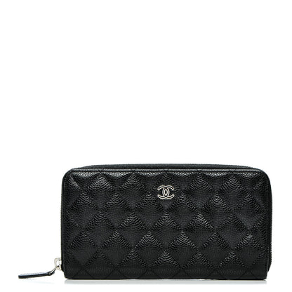 Chanel Caviar Quilted Large Gusset Zip Around Wallet Black 1 of 8