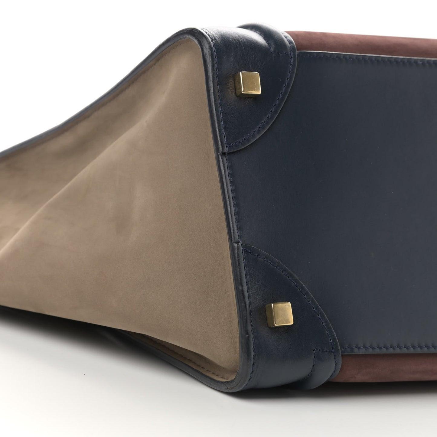 Nubuck Smooth Calfskin Mini Tri-Color Luggage Marron
