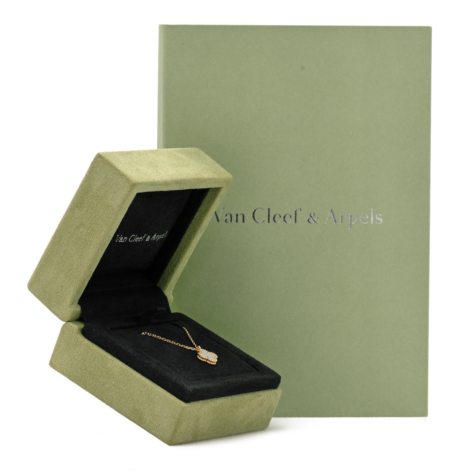 Van Cleef & Arpels 18K Yellow Gold Mother of Pearl Sweet Alhambra Pendant Necklace 6 of 6