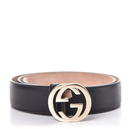 Gucci Calfskin Interlocking G 37mm Belt 95 38 Black 1 of 6