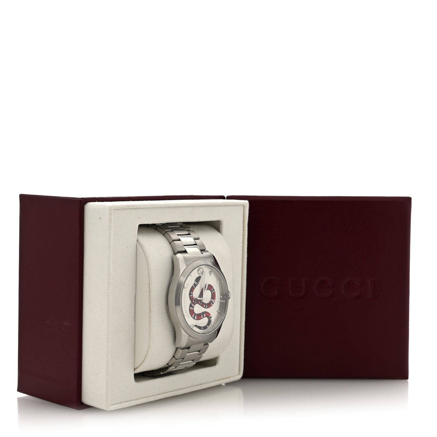 Gucci Stainless Steel 38mm G-Timeless Snake Quartz Watch 5 of 5