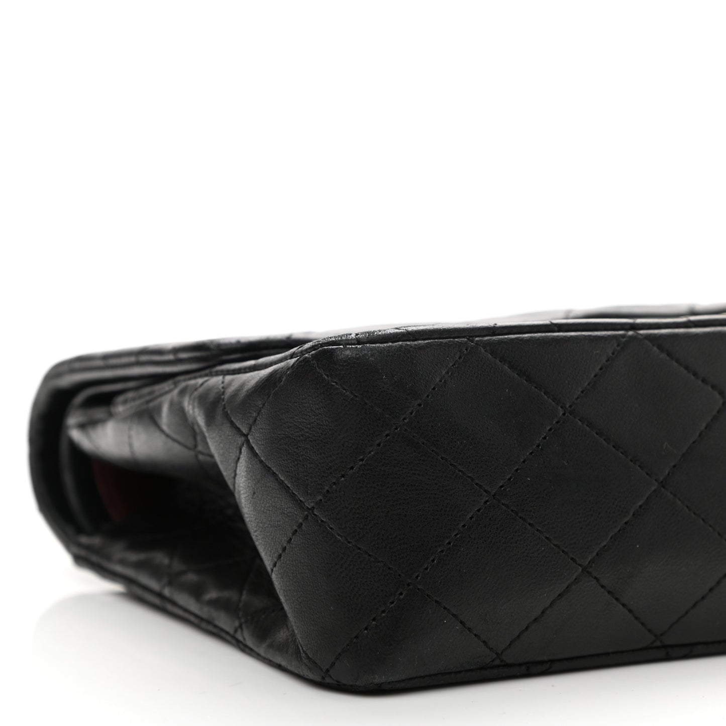 Lambskin Quilted Medium Double Flap Black