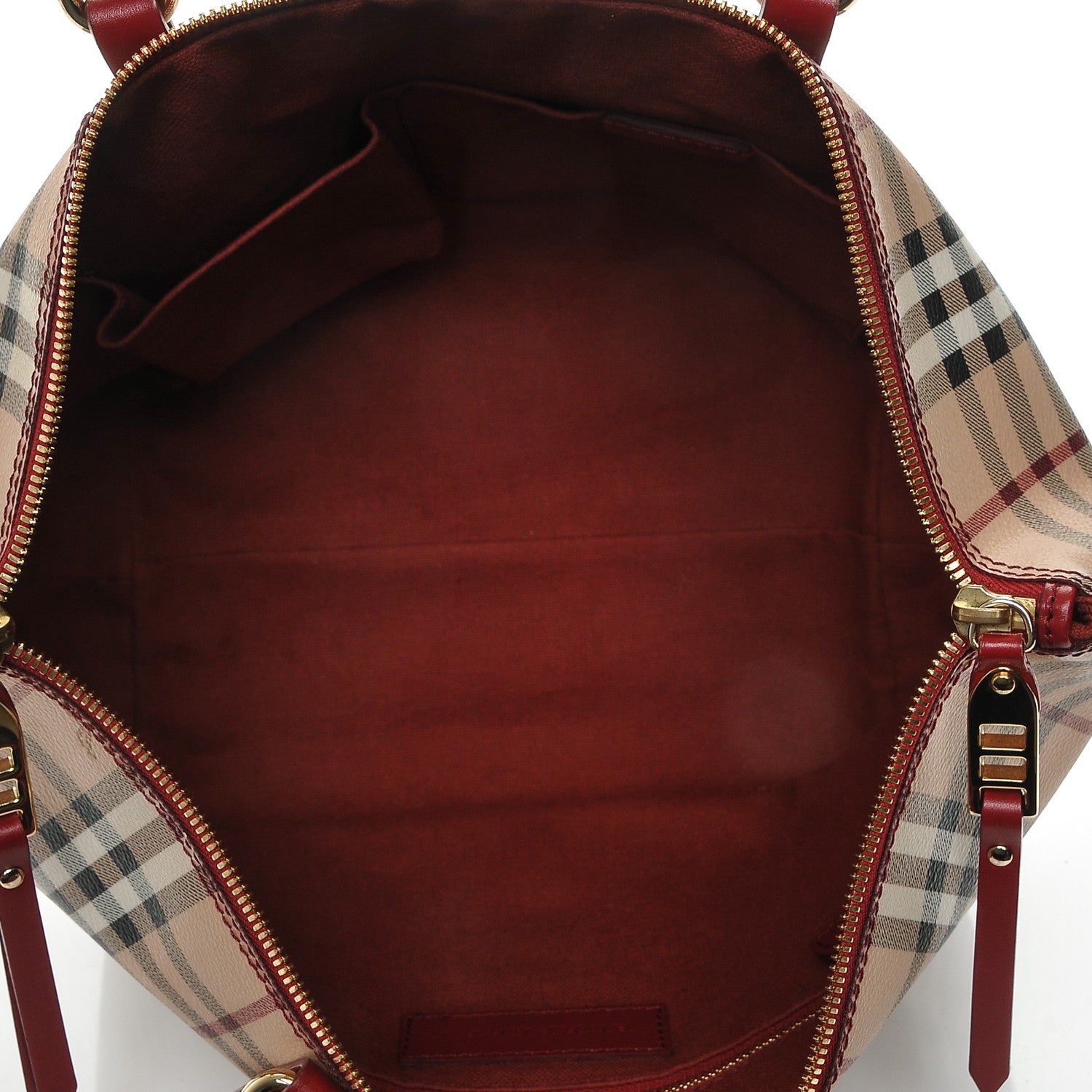 Burberry Haymarket Check Small Salisbury Tote Military Red 5 of 7