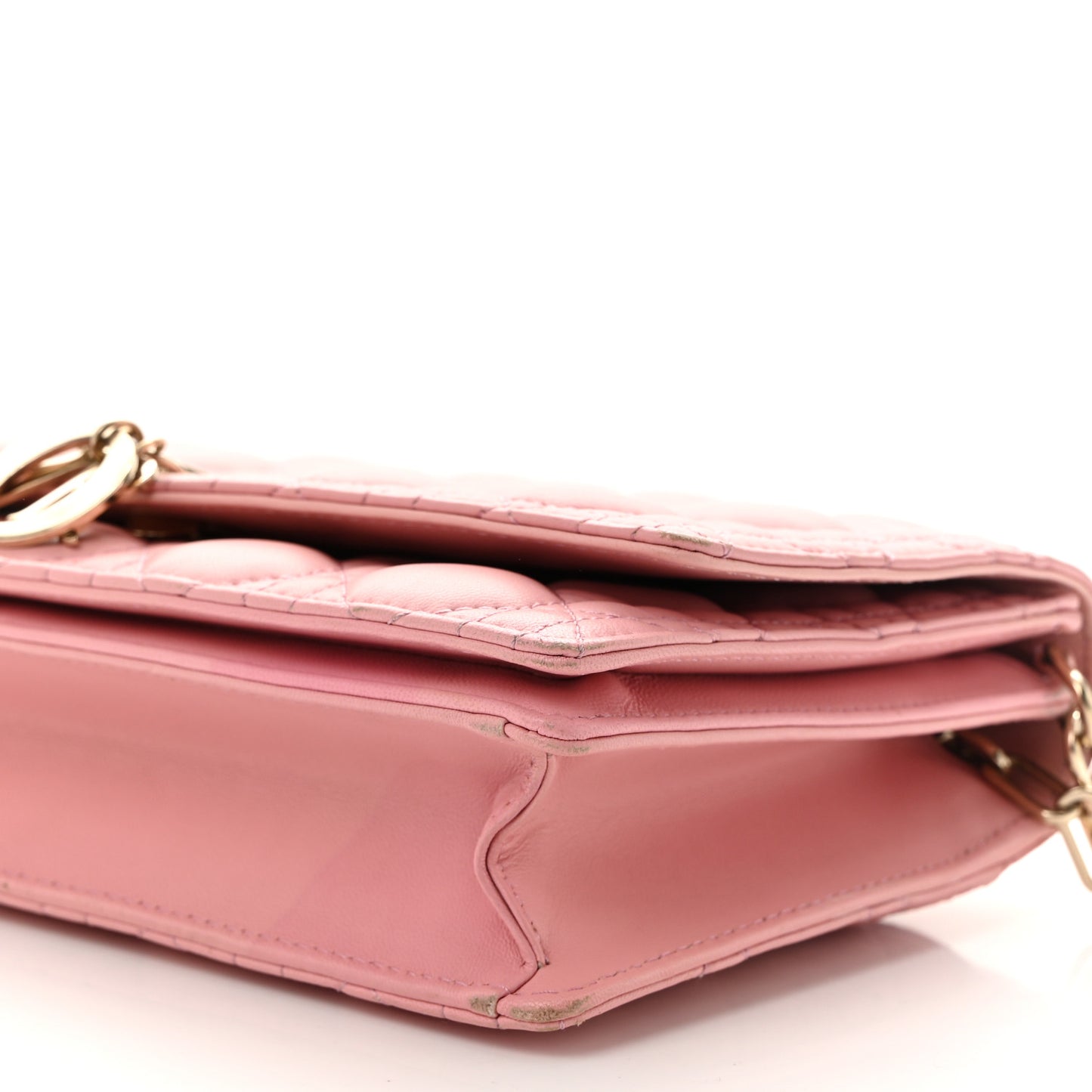 Lambskin Cannage My Dior Top Handle Bag Old Rose