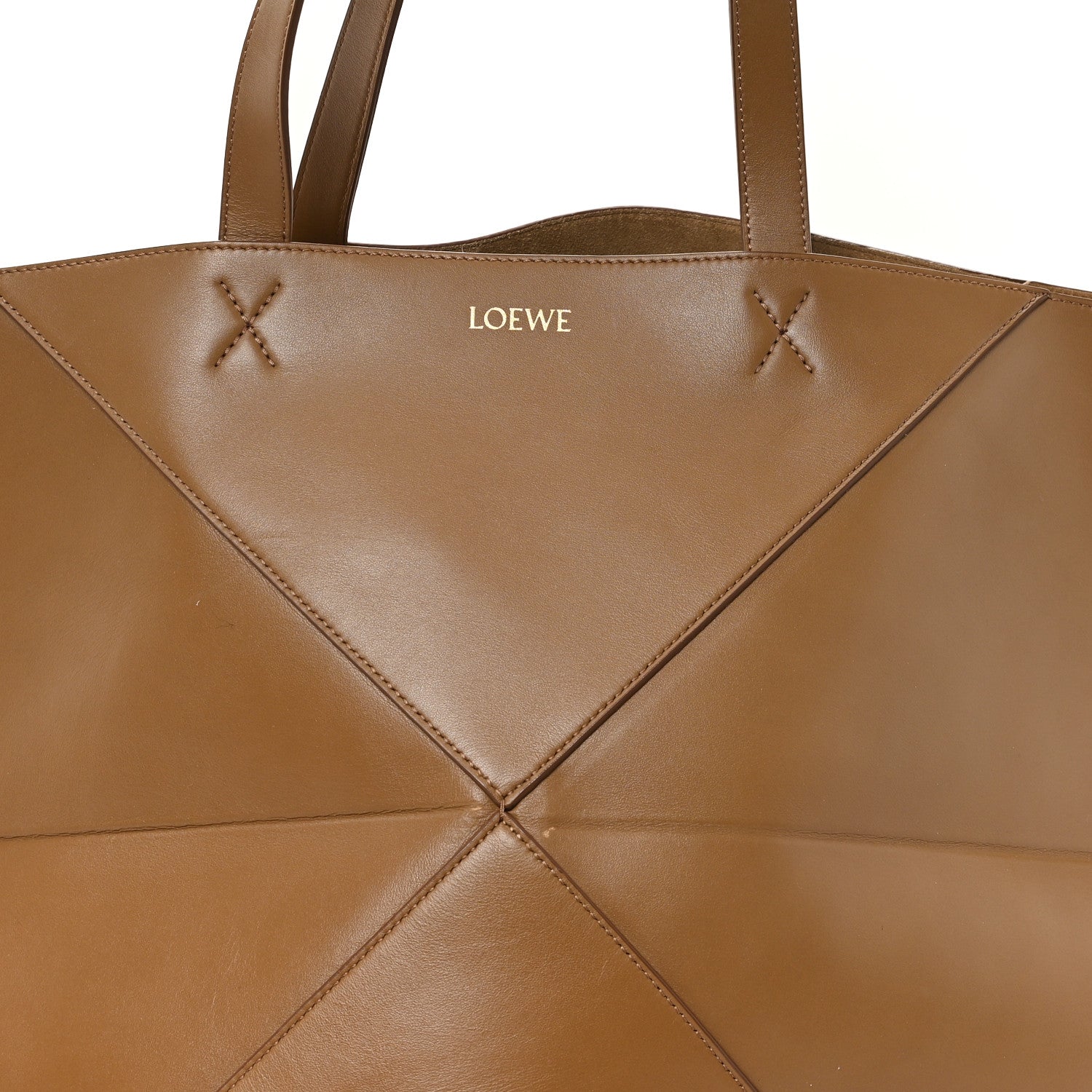 Loewe Shiny Calfskin XXL Puzzle Fold Shoulder Bag Oak 7 of 10