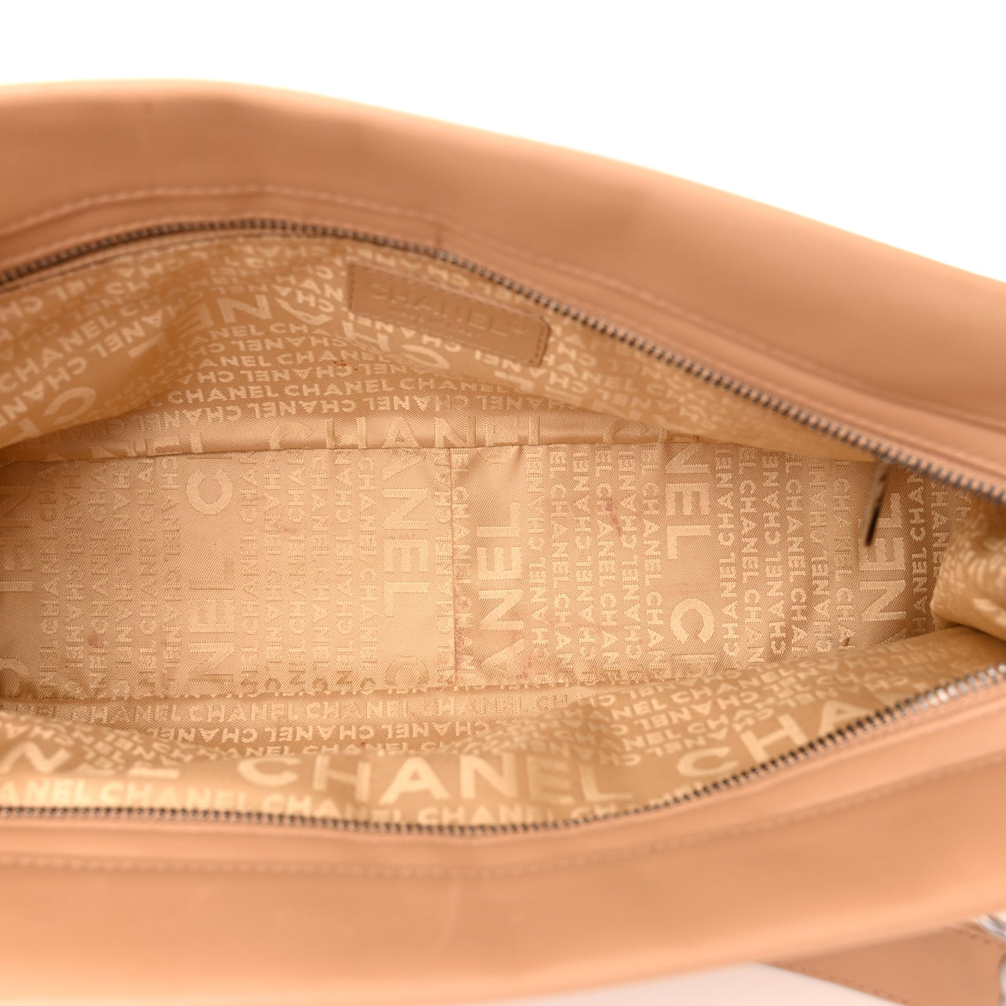 Calfskin Vertical Quilted Lax East West Shoulder Bag Beige