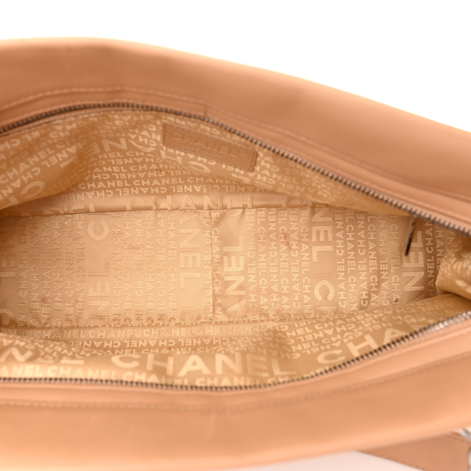 Chanel Calfskin Vertical Quilted Lax East West Shoulder Bag Beige 5 of 17