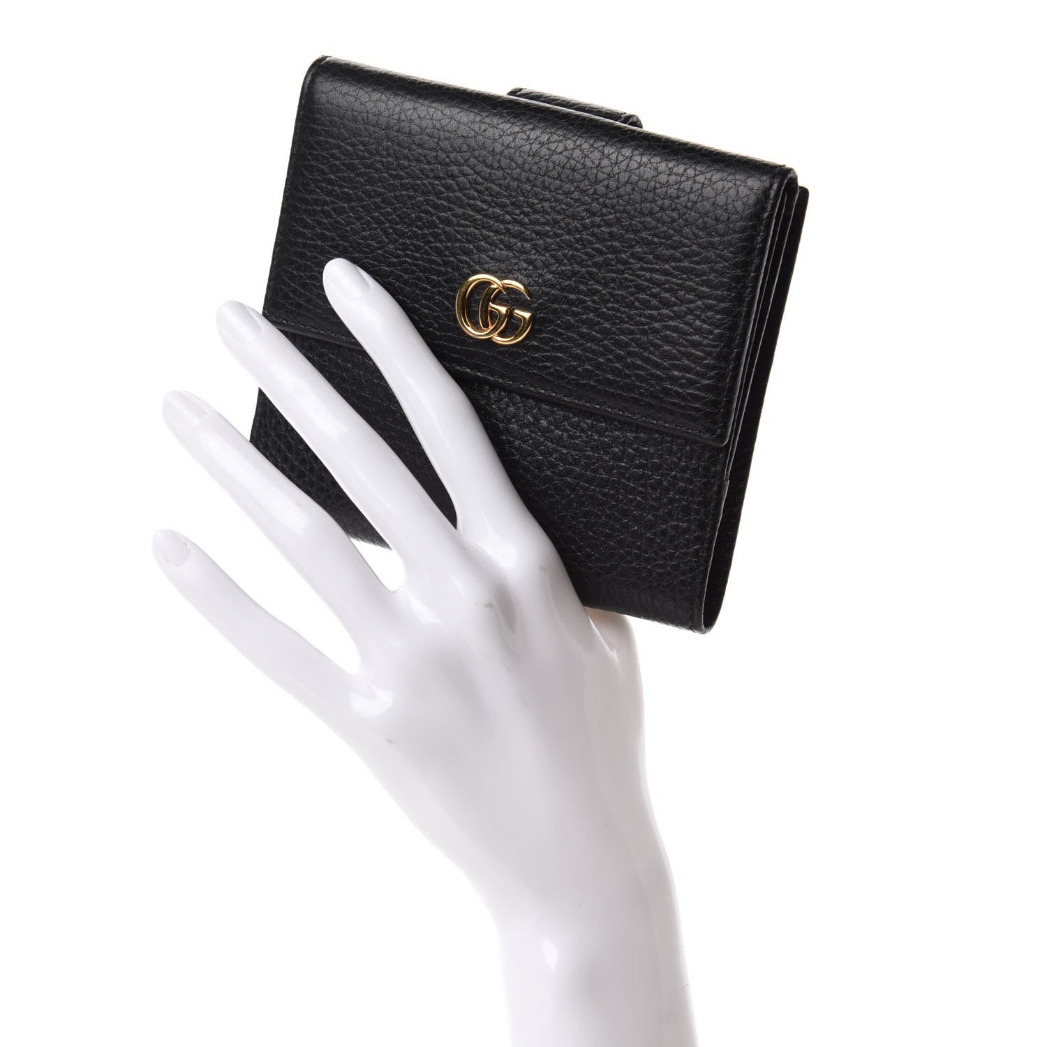 Gucci Dollar Calfskin Double G French Flap Wallet Black 2 of 7
